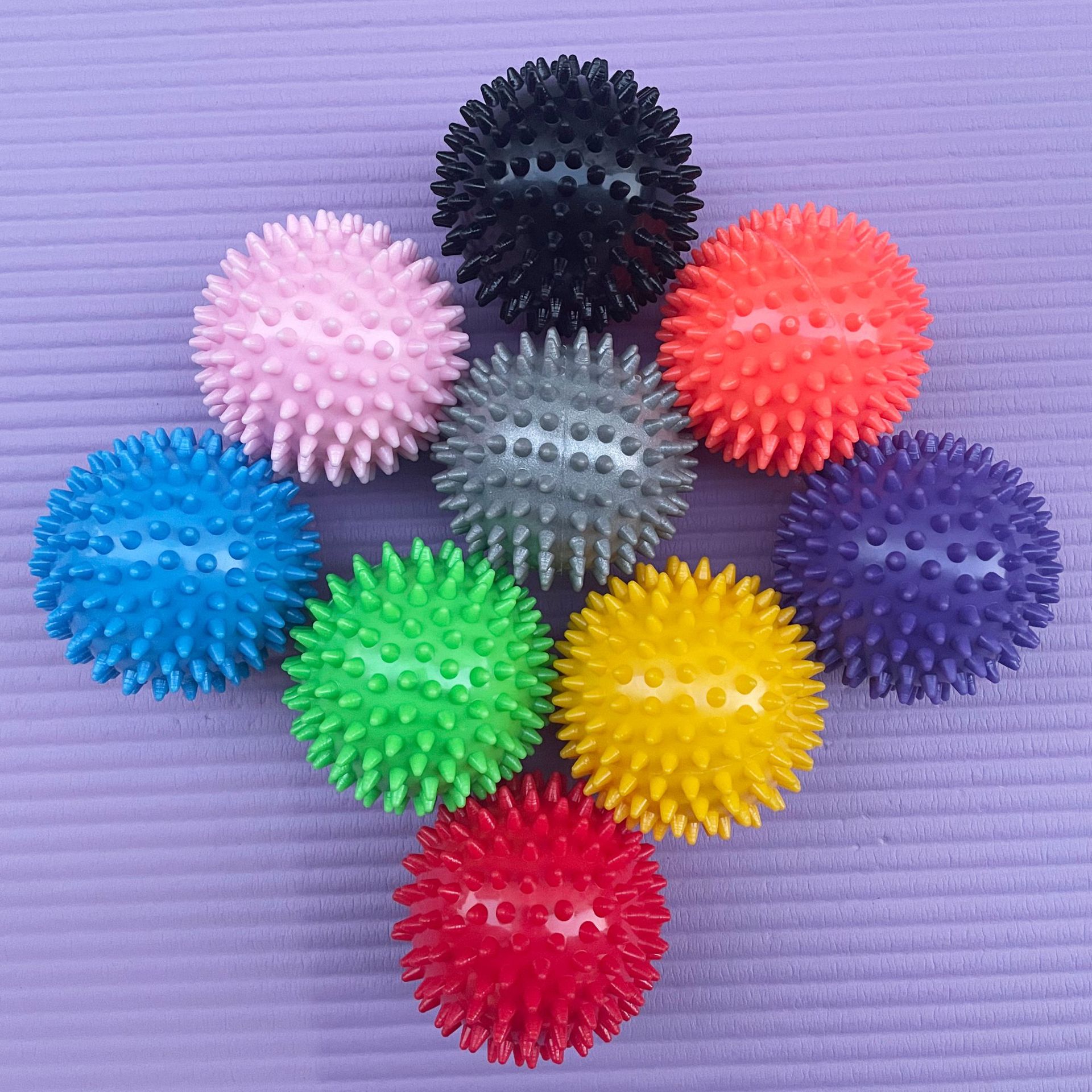 Massage Ball Fascia Ball Yoga Ball Hedgehog Ball Pvc6.8-7.5-9 Specifications and Colors Complete Factory Ready Stock Direct Delivery