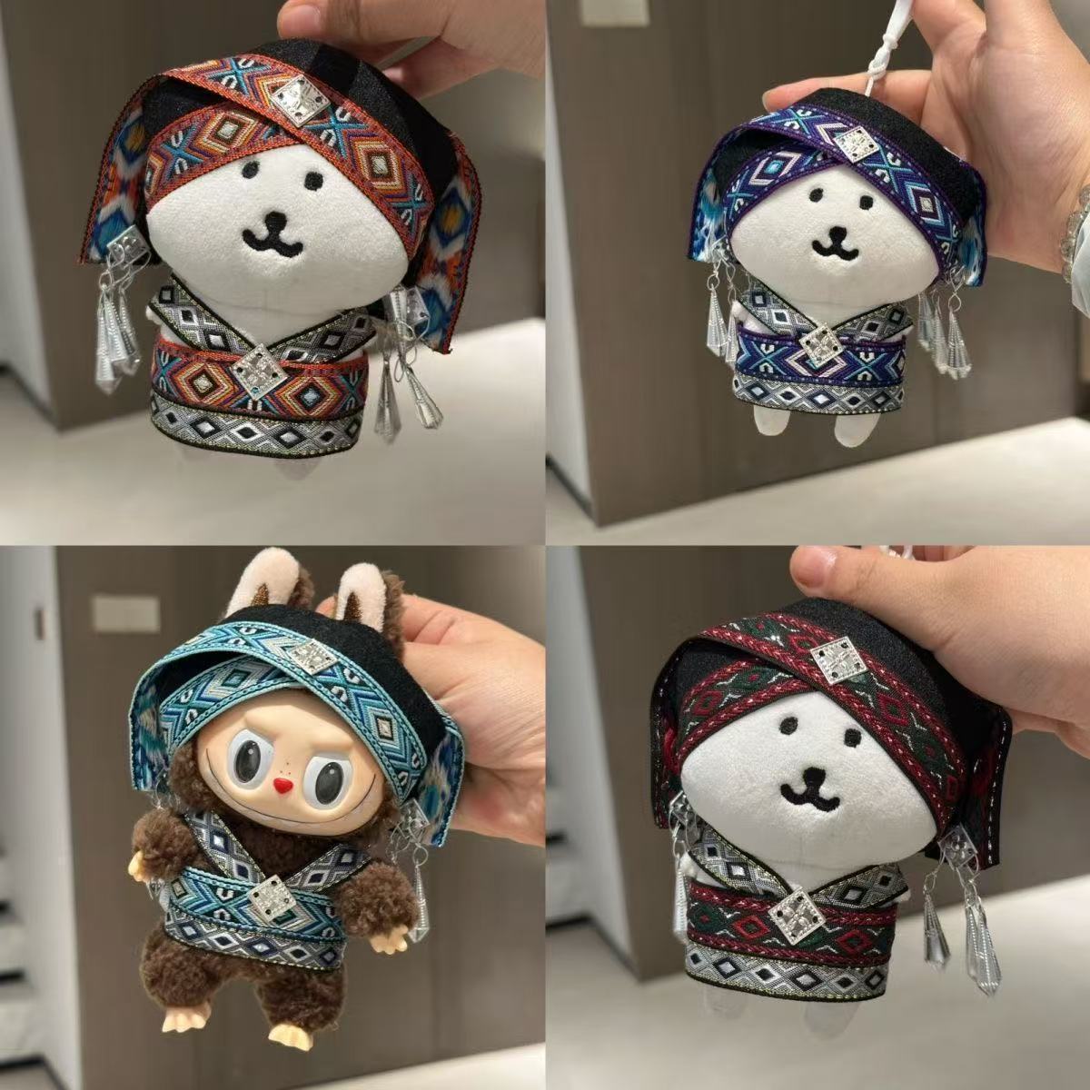 Labubu Clothing Accessories Chinese Style Self-Deprecating Bear Zhuang Ethnic Style Doll Clothes 10cm 13cm 17cm Doll Clothes Doll