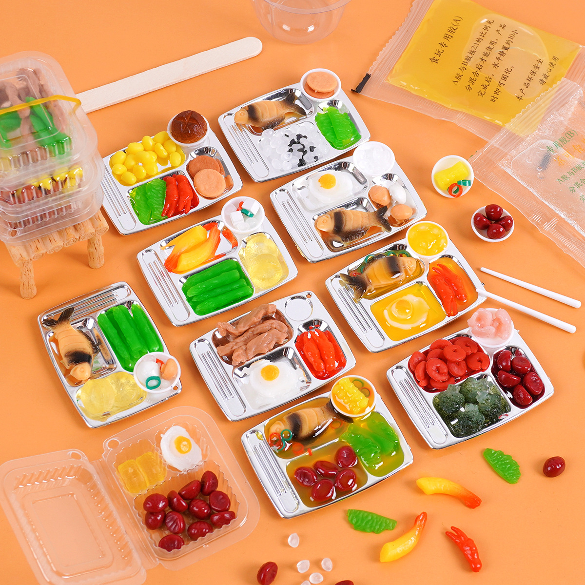 Miniature Food Toys DIY Handmade Gourmet Fast Food Truck Material Package Accessories Mini Lunch Box Lunch Box Play House Toys