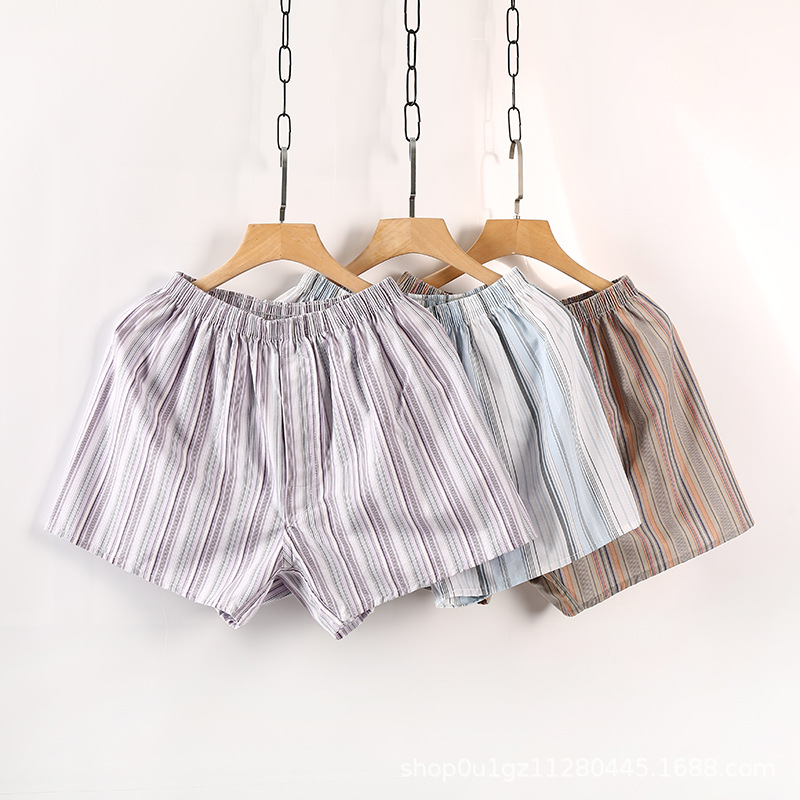 Arrot Pants Men's Cotton Plus Size Boxer Underwear Middle-aged and Elderly Loose Home Pajama Pants Youth Short Pants