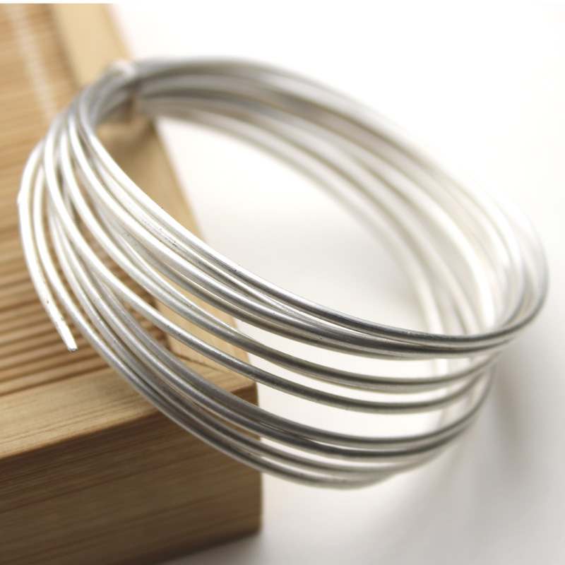 Round 9999 Pure Silver Wire Inlaid Sterling Silver Handmade DIY Filigree Braided Conductive Ring Bracelet Silver Material