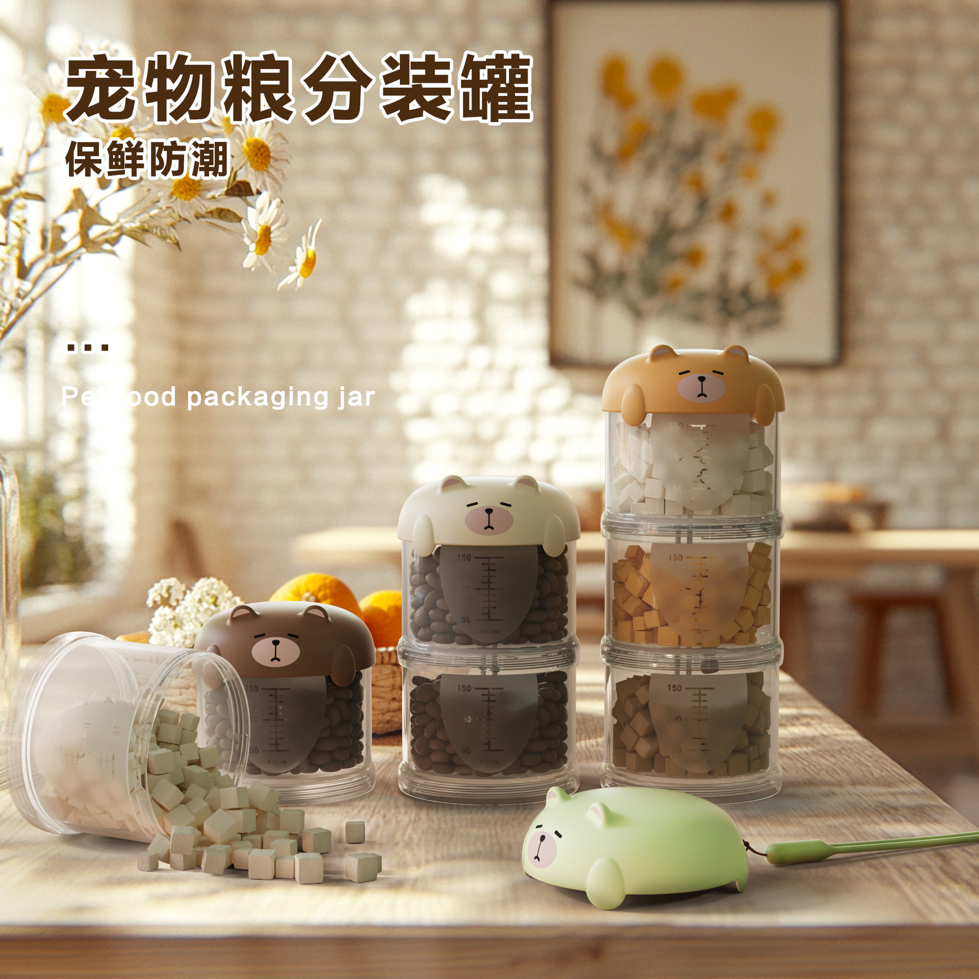 Портативный контейнер для корма, герметичный, для прогулок