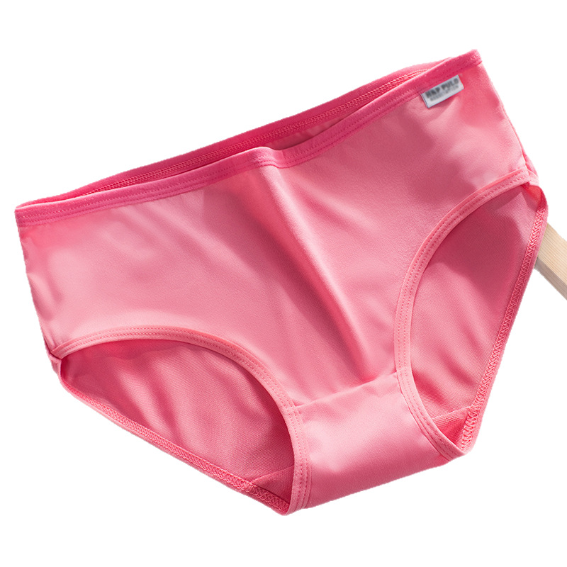 New Milk Silk Underwear Women's Cross-border Special Offer for Soft and Breathable Candy-colored Girls Mid-waist Simple Underwear