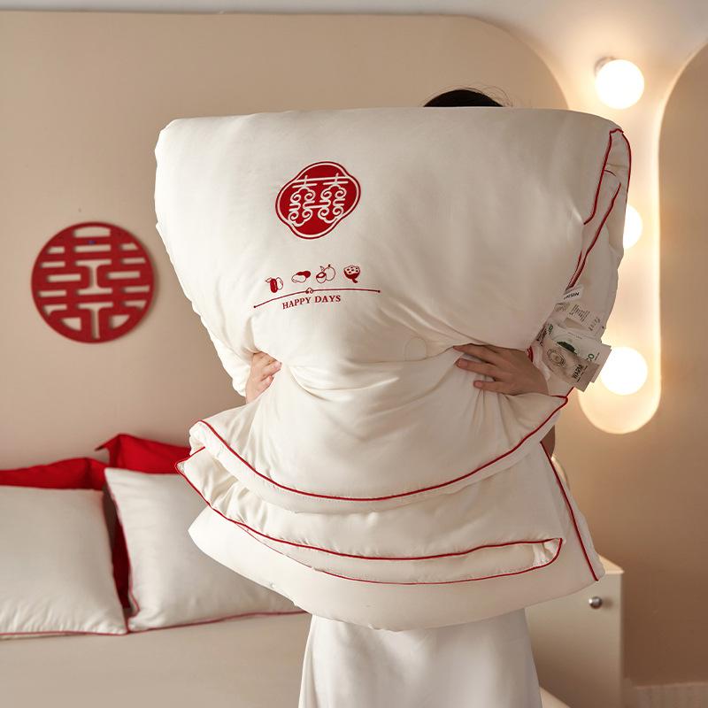 New wedding dowry double happiness quilt core winter quilt cashmere protein fiber quilt warm spring and autumn space quilt air conditioning quilt core