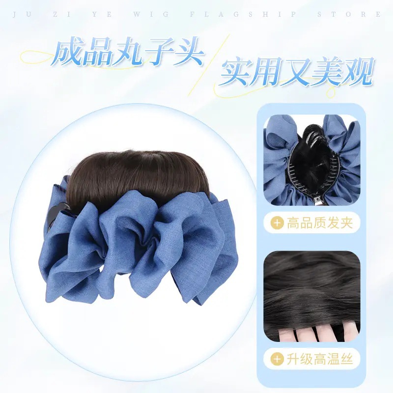 High-End Bun Wig Claw Clip with a Sophisticated Feel, High Crown Wig, Fluffy Hair, Realistic Human Hair-Like Hair Tie and Hairpin