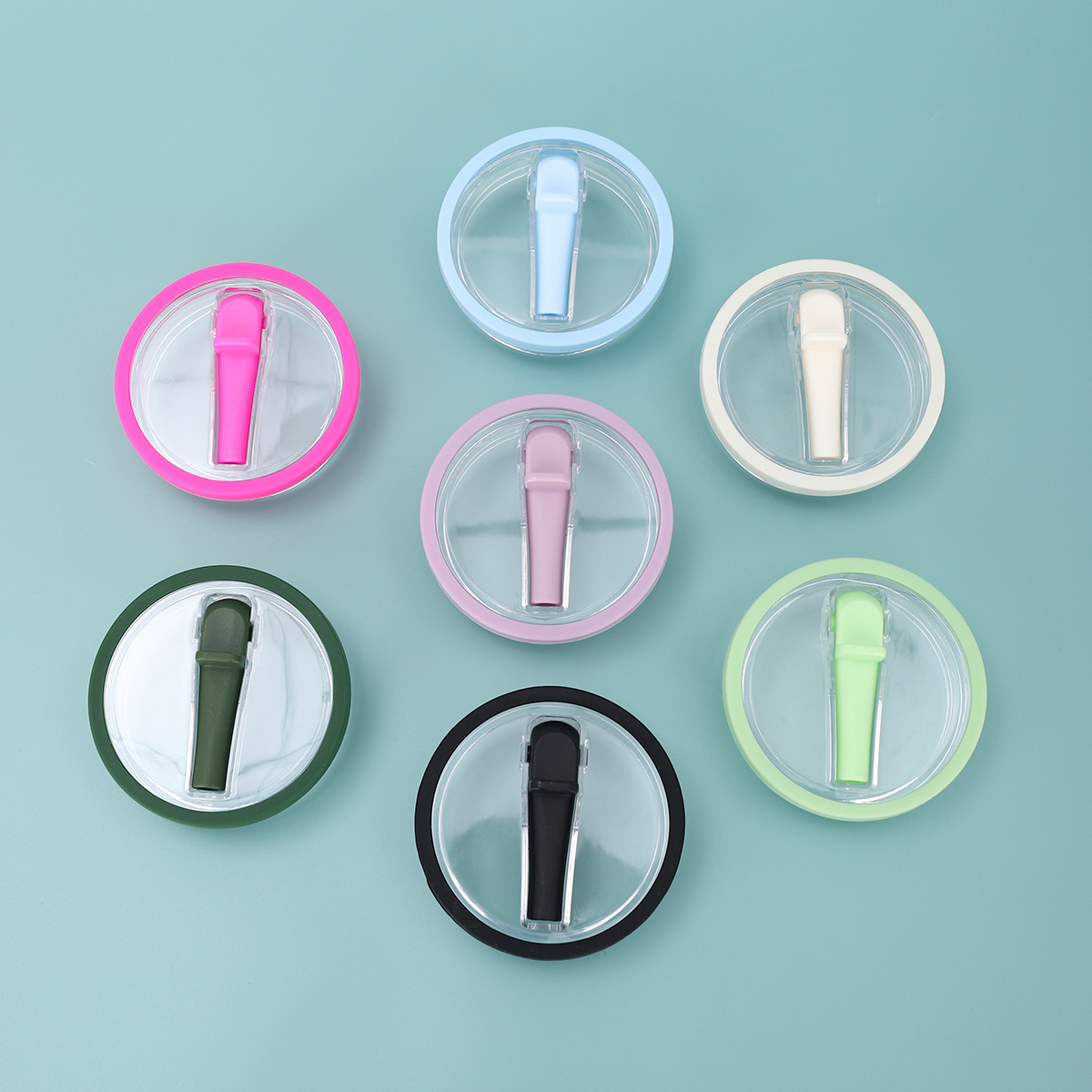 Factory direct supply car cup folding straw cover transparent sealing leak-proof plastic cover fourth generation 30oz ice cup cover