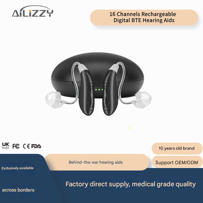 Кросс-бордерные 16-канальные BTE цифровые Bluetooth слуховые аппараты для пожилых