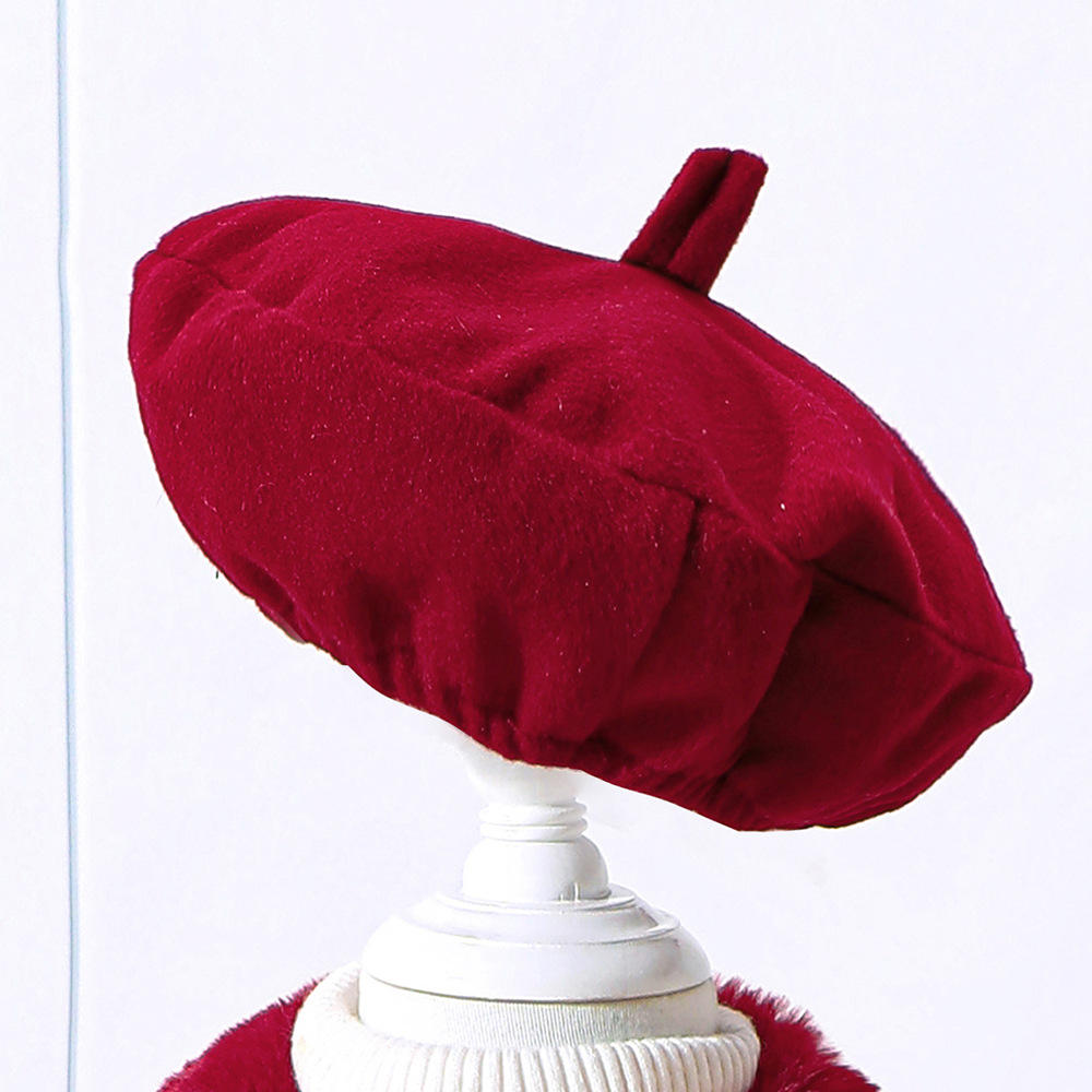 Ew Export Kidsren's Clothing, New Product for Small and Medium-Sized Kidsren, Girls' Winter Pure Color Splicing Fur Collar Woolen Outwear Wt502-C