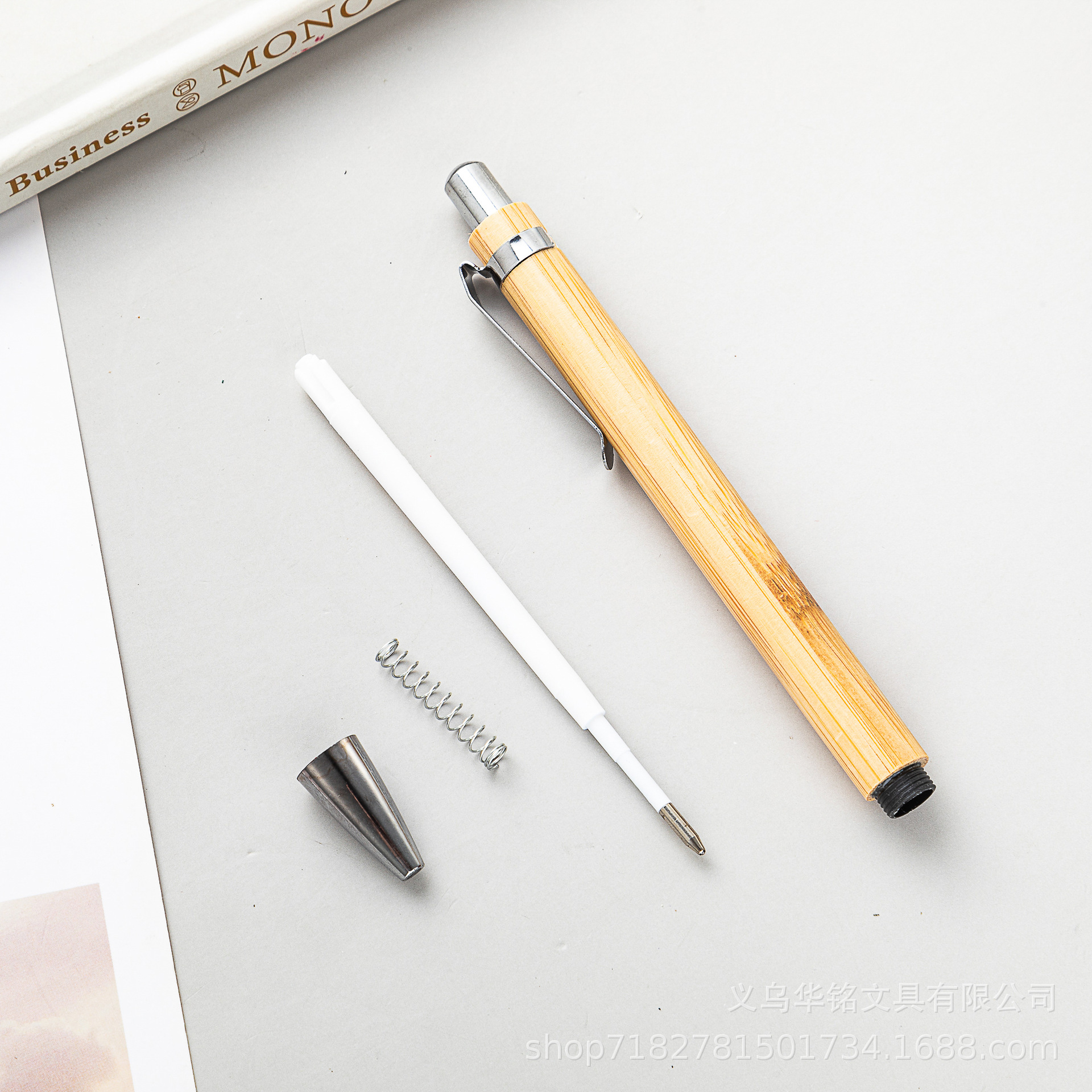 Press bamboo pen wholesale hotel office student advertising gift pen can be printed logo in stock bamboo ball pen