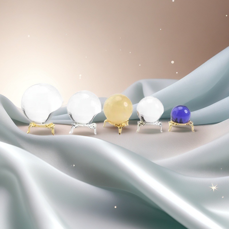 Yuli Manufacturer Small Metal Display Stand Crystal Ball Base Feng Shui Ball Base Glass Ball Holder Crystal Mineral Stand