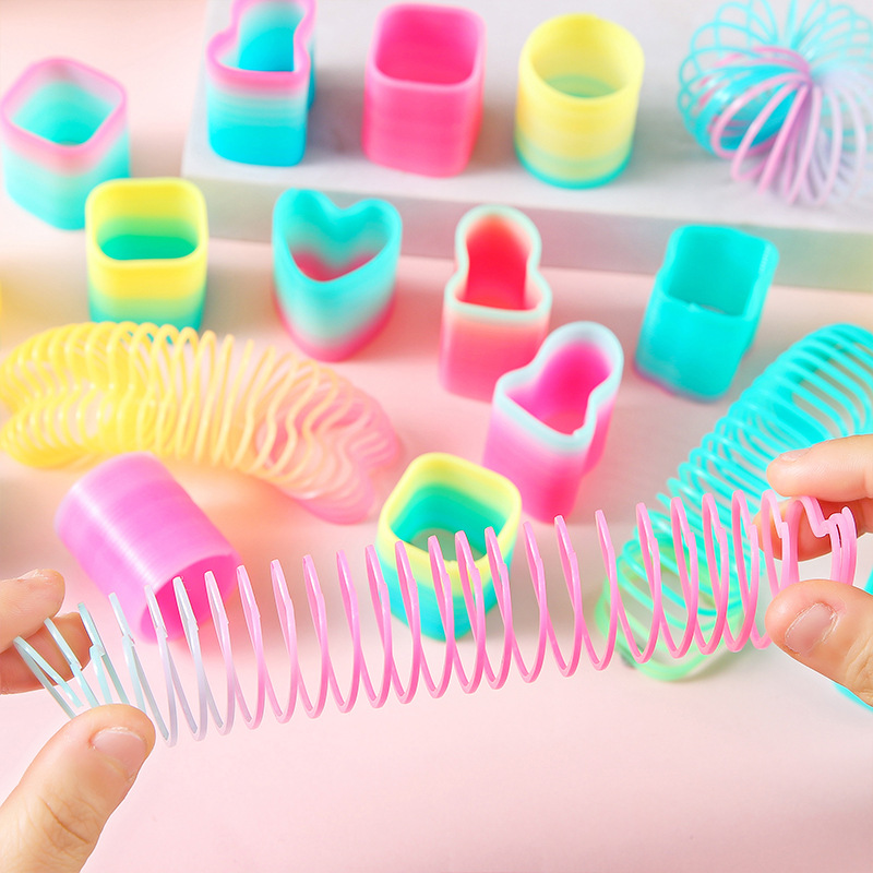 Taiwan color special-shaped spring ring shape rainbow ring love diamond ring elastic ring prize cross-border supply bulk