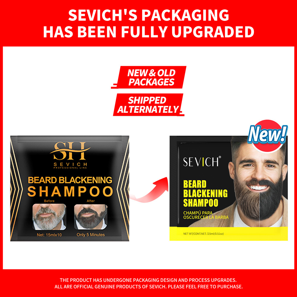 sevich Foreign Trade Plant Beard Shampoo Cover White Hair Natural Black Beard Run Black Dew Shampoo Cross Border