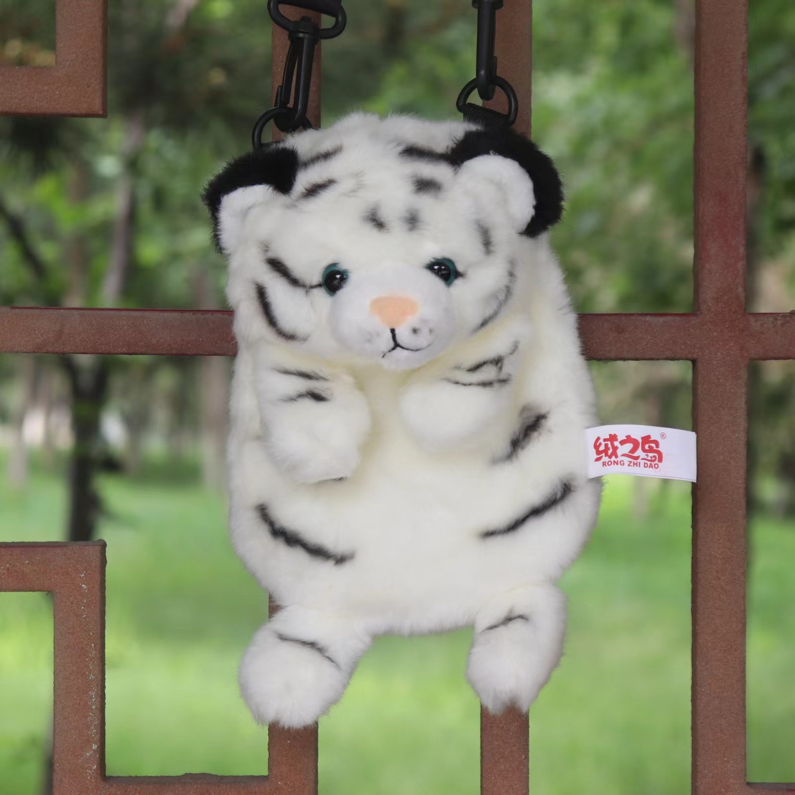 Imitation tiger crossbody bag panda bag plush backpack tiger messenger bag children plush toys wholesale