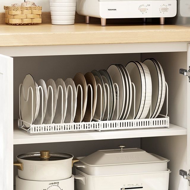 Популярная выдвижная подставка для посуды и кастрюль, кухонная подставка для хранения, подставка для посуды и кастрюль в шкафу
