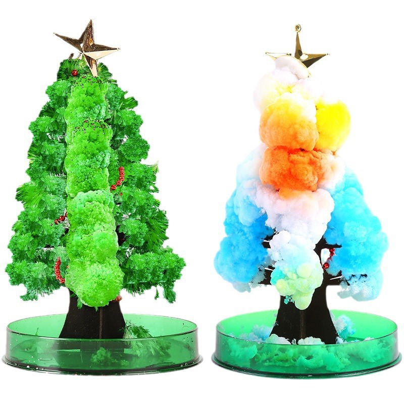 Paper tree flowering Christmas tree magic watering growth magic crystal tree flowering diy handmade toy Christmas gift