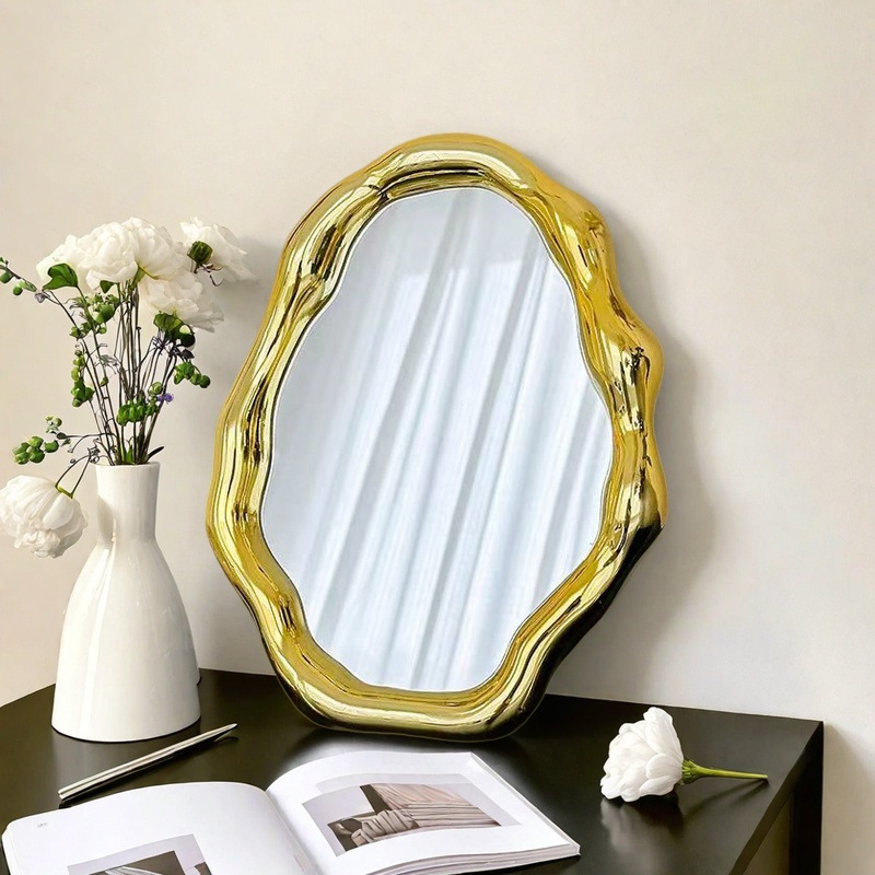 Light luxury desktop makeup mirror student dormitory dressing table high-grade makeup table small beauty Princess Mirror