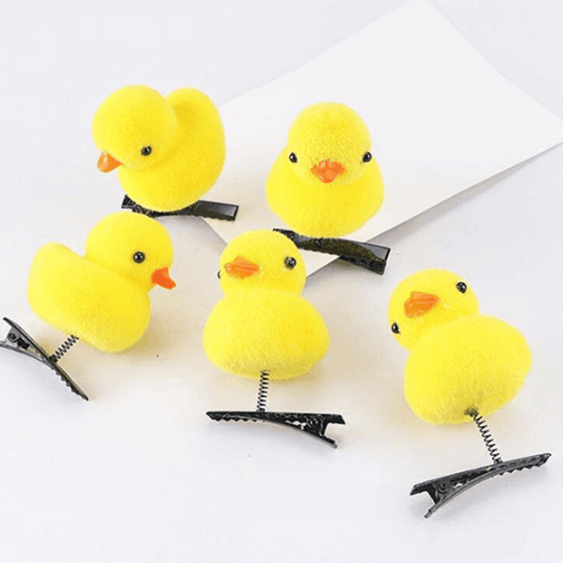 Little Yellow Duck Spring Hairpin Kidsren's Side Clip Selling Cute Artifact Creative Headwear Stereo Cute Shaking Little Yellow Duck Hairpin