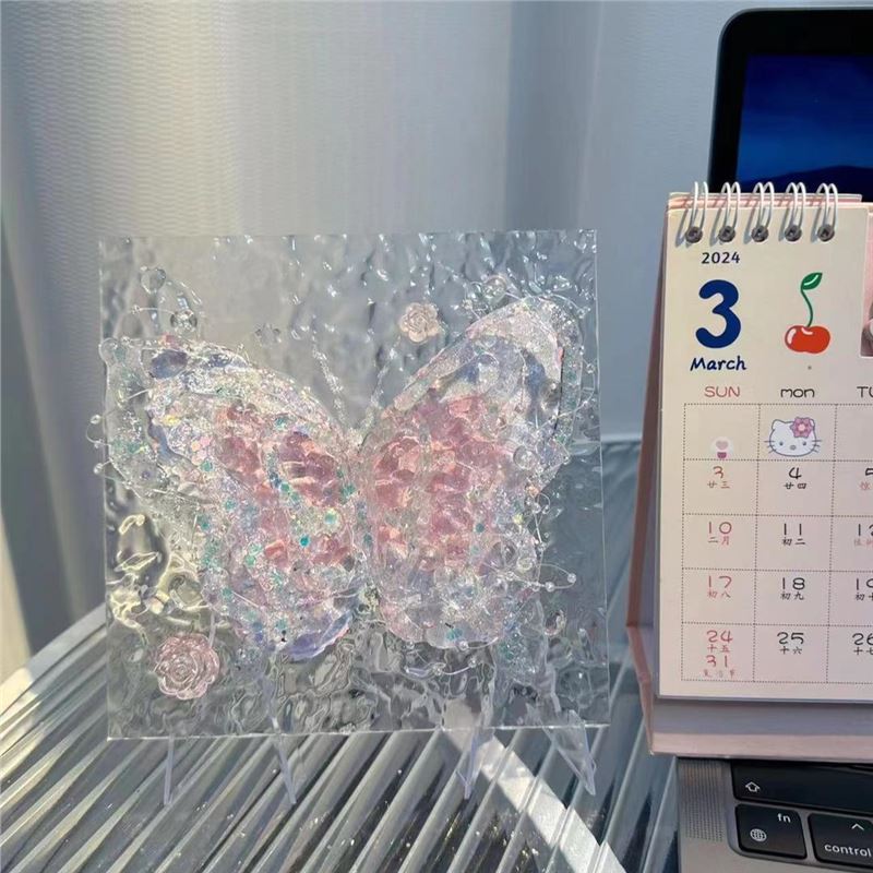 Ручная работа на Китайский День Святого Валентина, DIY стерео бабочка из акрила для создания картины с водными рябями, креативный ночник для девушки