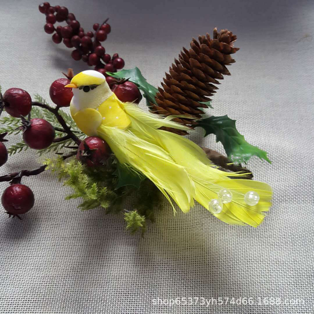 Искусственные перья, бусины, птица/весеннее желтое перо, птица/декор для суккулентов, домашний декор, декор для занавесок