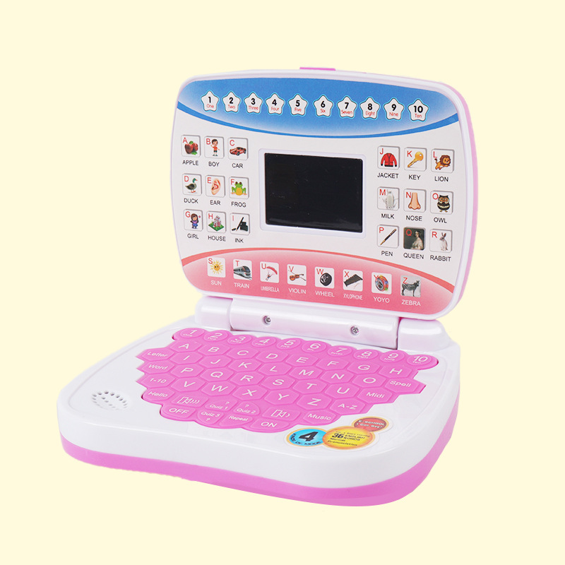 Cross-border new mini simulation laptop early education machine LED display learning machine music children's toys
