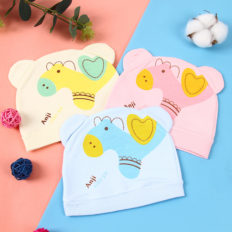 Newborn Fetal Hat Spring and Autumn Cotton Small Ears Baby Hat Newborn Baby Boys and Girls Hat Hooded Door Hat for Hair