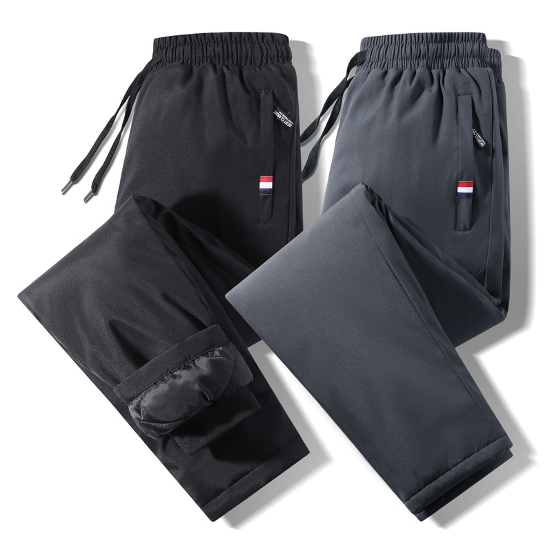 Зимние хлопковые брюки 2023 года, утолщенные свободные мужские ветрозащитные теплые спортивные брюки, утолщенные и теплые