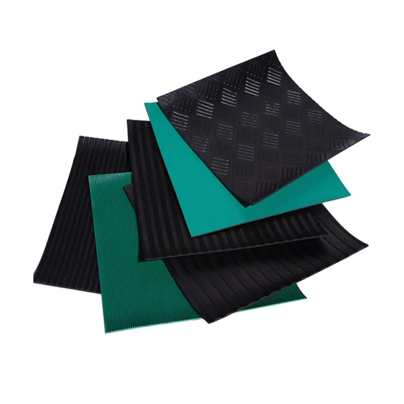 Anti-Slip Rubber Sheet, Polka Dot Stripesd Viaduct Floor Anti-Slip Rubber Mat, Distribution Room Insulated Industrial Rubber Mat