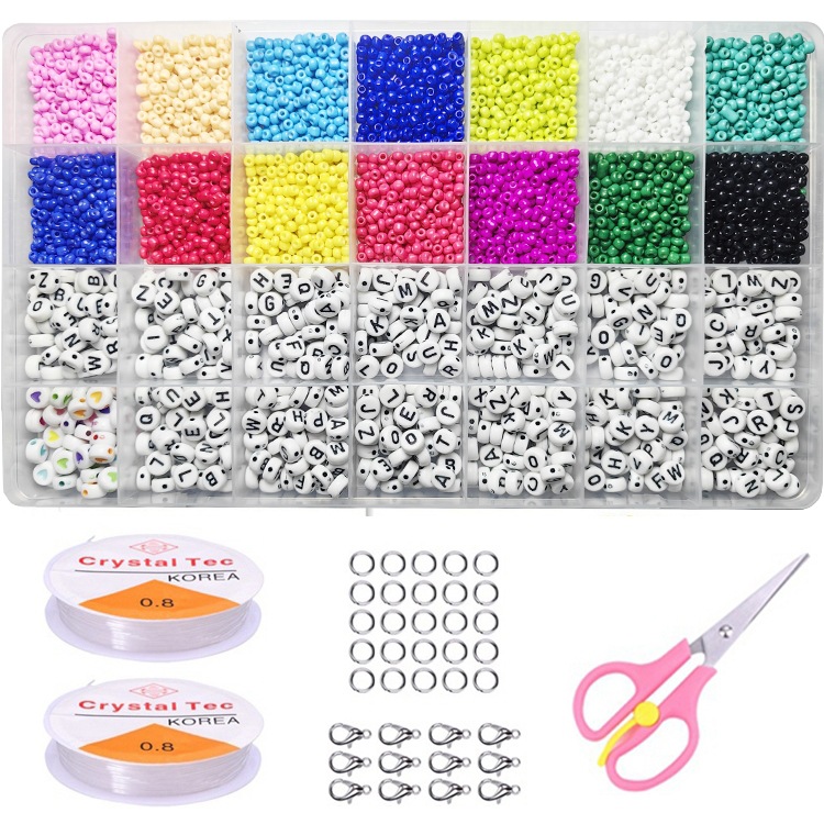 28 Gram Bead Set Solid Color Paint Bead Tool Set DIY Handmade Beaded Bracelet Necklace Jewelry Accessories