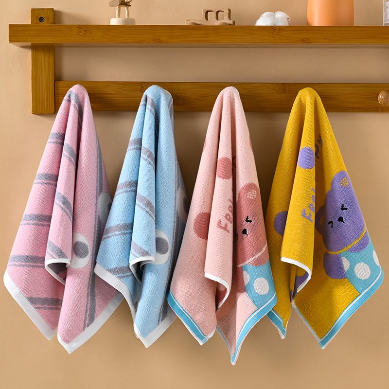Pure Cotton Towel Face Wash Towel Household Cartoon Cute Face Towel Soft Absorbent Lint-Free 3060 Quick Drying