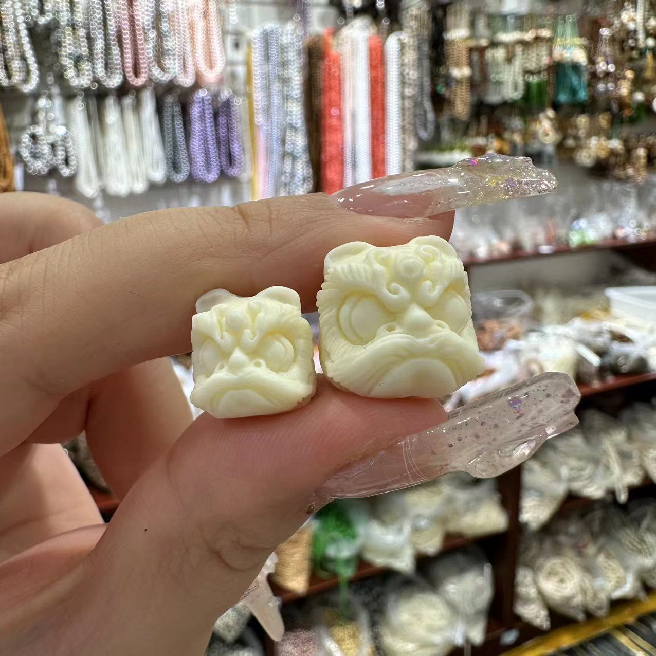 Слоновая кость резьба с бусинами пробуждение льва DIY браслет из плодов бодхи супер милые аксессуары