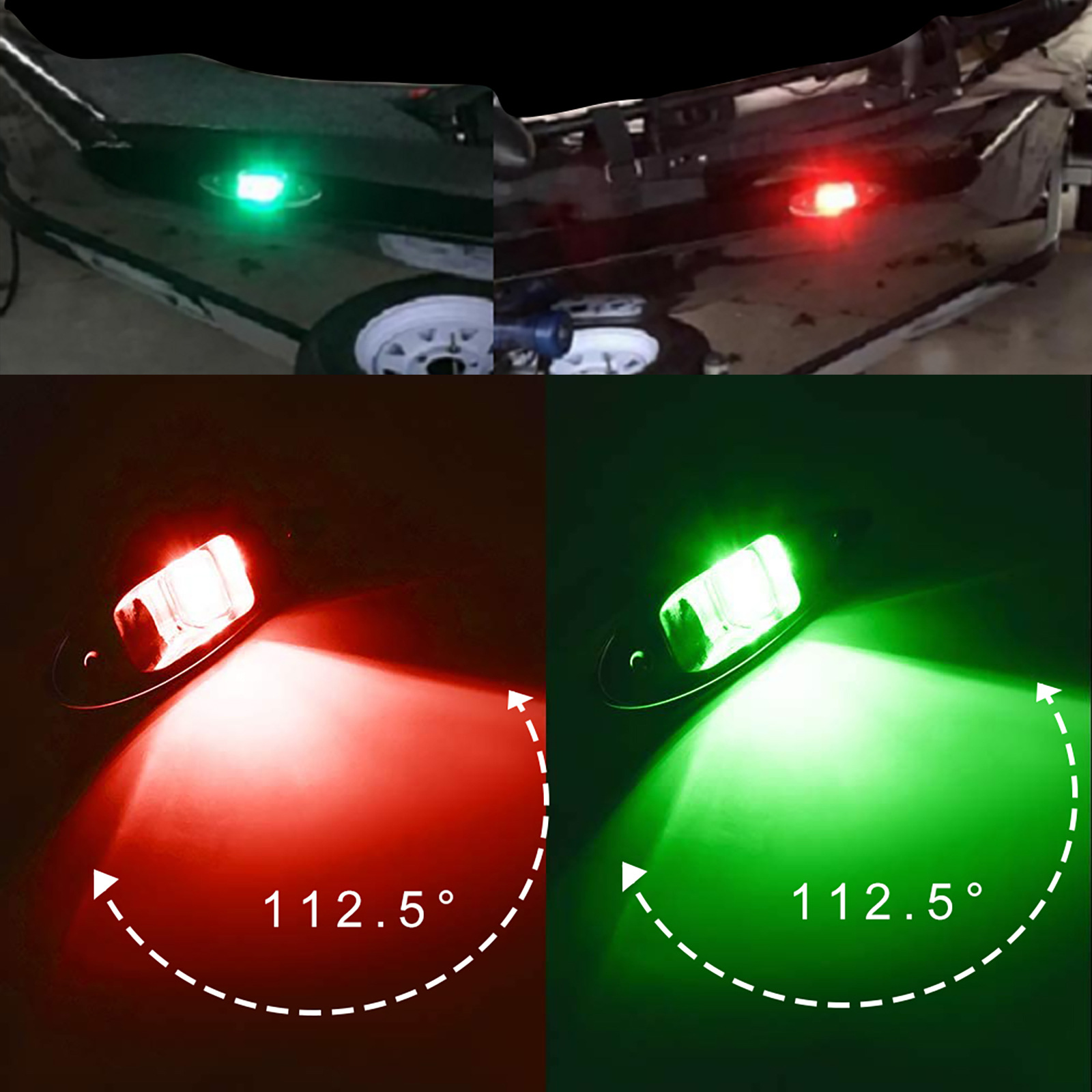 Stainless steel LED yacht light navigation light marine navigation light signal light fishing boat indicator light USCG a pair of 12V