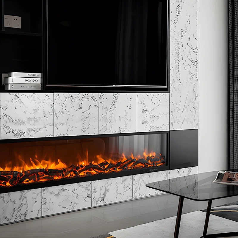 2D Digital Fireplace Fully Intelligent Heating Simulated Flame Plus Home Hotel Decoration Electric Atomization Chip Fireplace