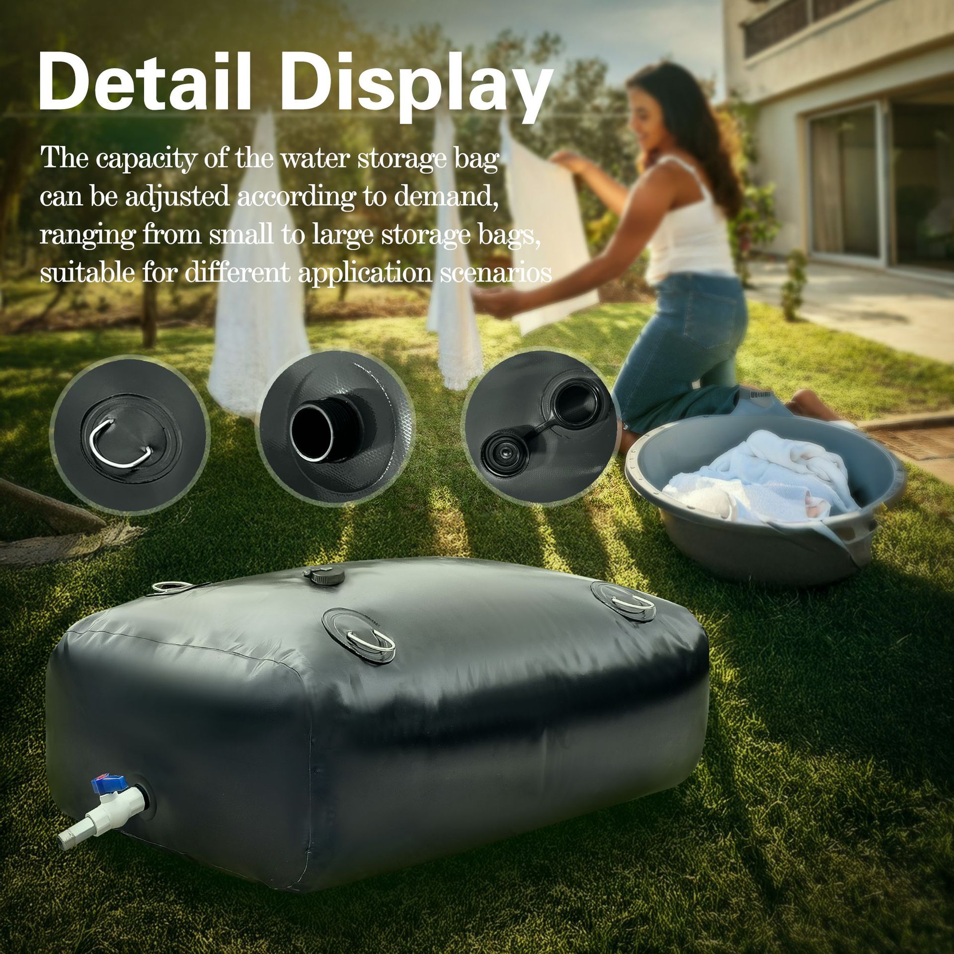 Water Bag Soft Water Bag Large Capacity Water Storage Bag Outdoor Portable Large Thickened Foldable Car Drought-resistant Oil Bag