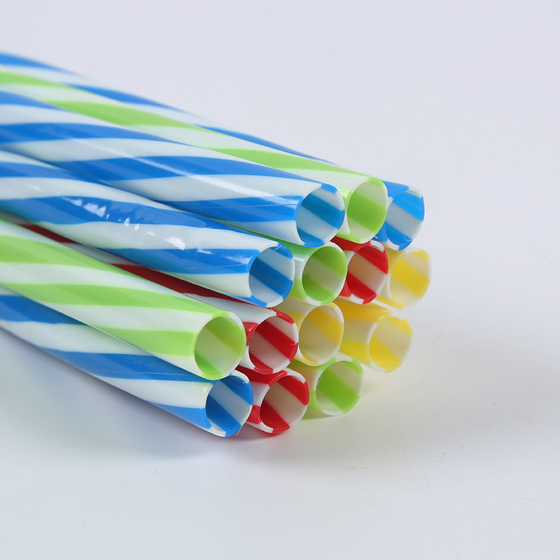 New threaded straw pp plastic rainbow straw birthday party drink straw factory spot wholesale