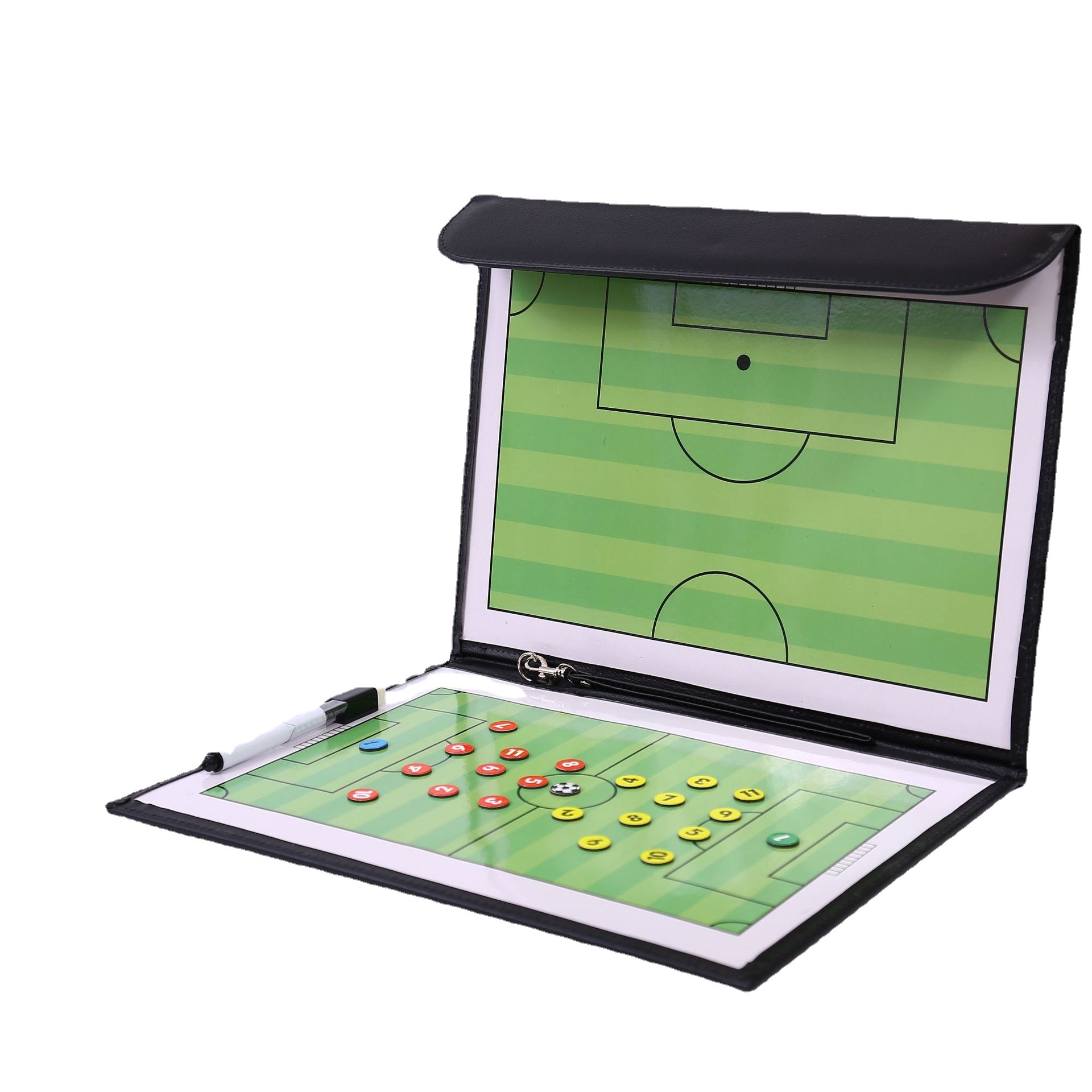 Football tactical board color 2.5 fold basketball coach this leather teaching board magnetic with pen factory long-term supply
