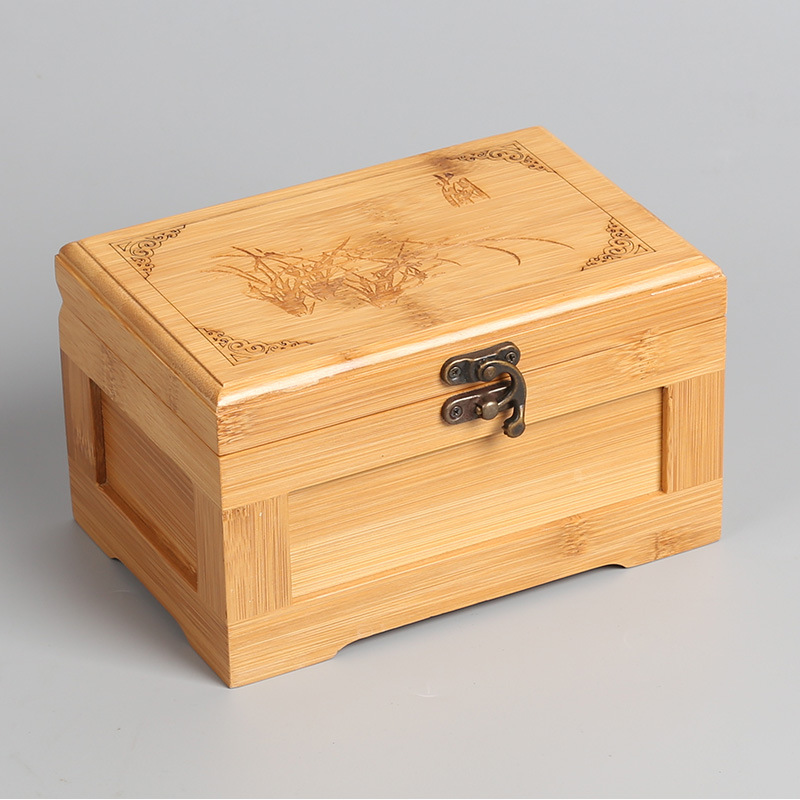 Поставка бамбуковых изделий, бамбуковая шкатулка для ювелирных изделий в корейском стиле, двухслойная настольная коробка для хранения