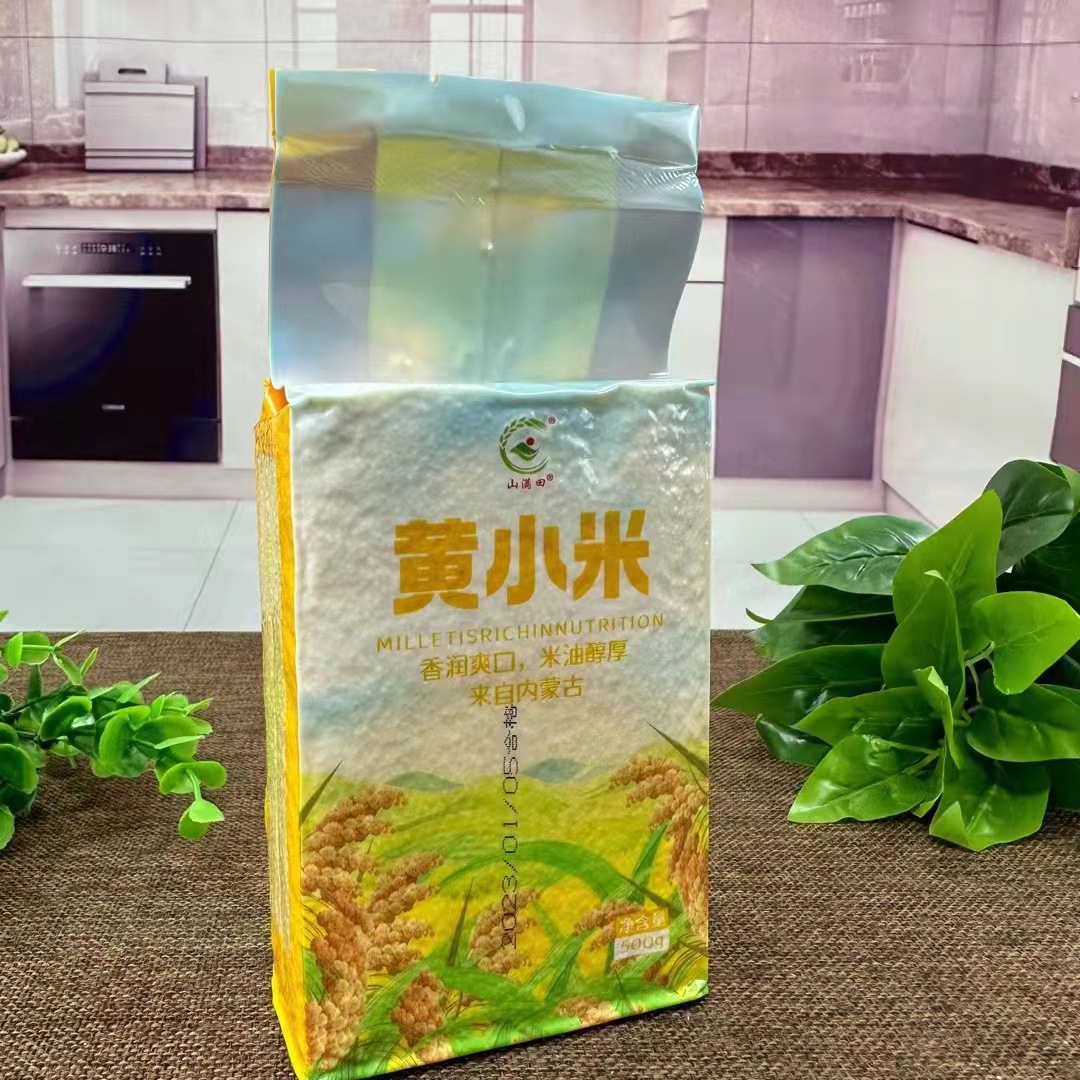 Inner Mongolia Chifeng gold seedling millet 500g vacuum new rice yellow millet grain millet porridge millet wholesale