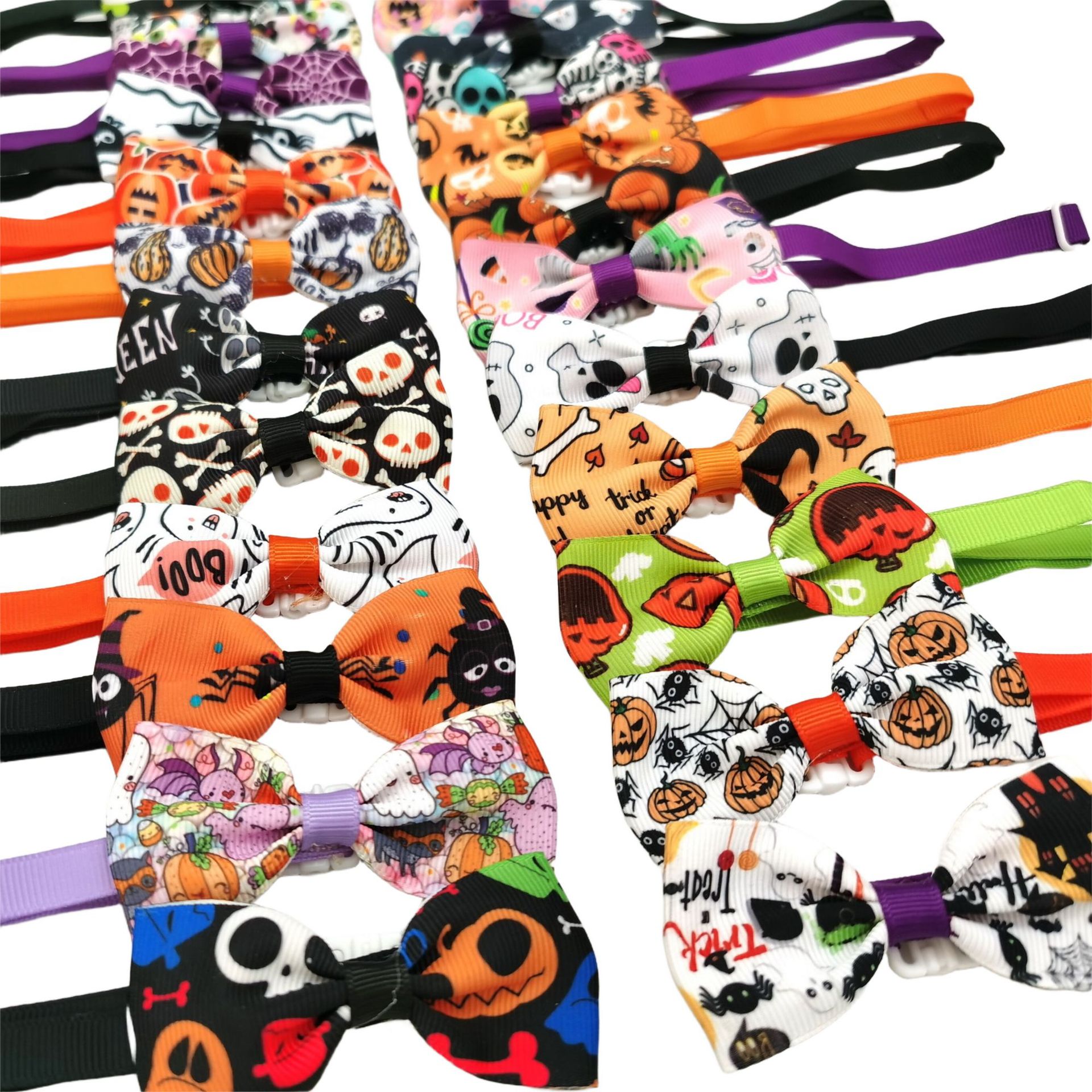 New wholesale Halloween pet bow tie pet headdress dog bow tie cat bow tie headdress costume headdress flower