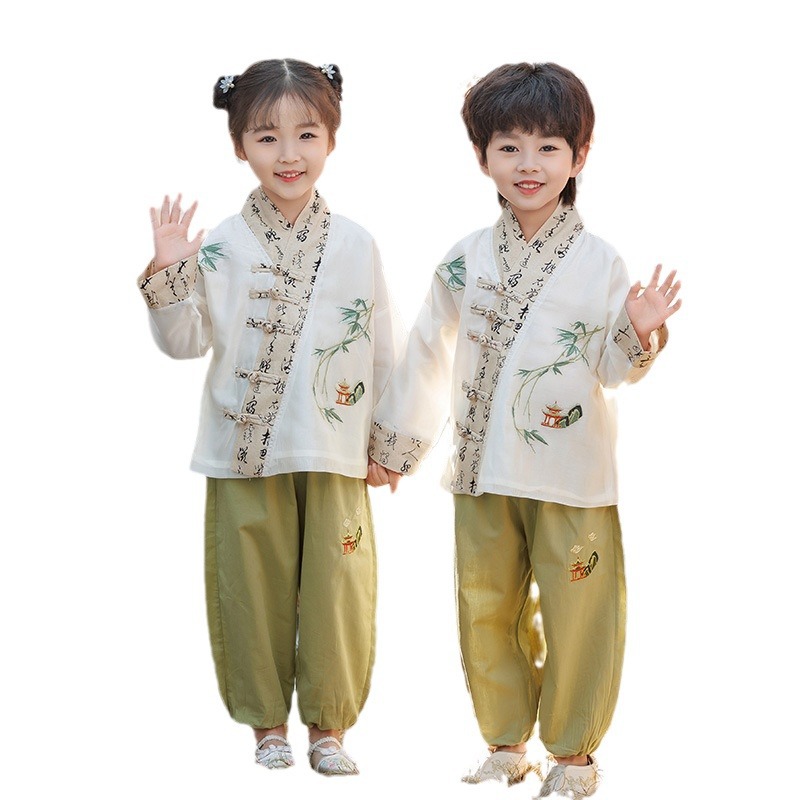 Children's Hanfu Chinese Style Spring and Autumn Summer Boys Kindergarten Dress National Style Tang Suit Female Treasure Ancient Suit Chorus Dress