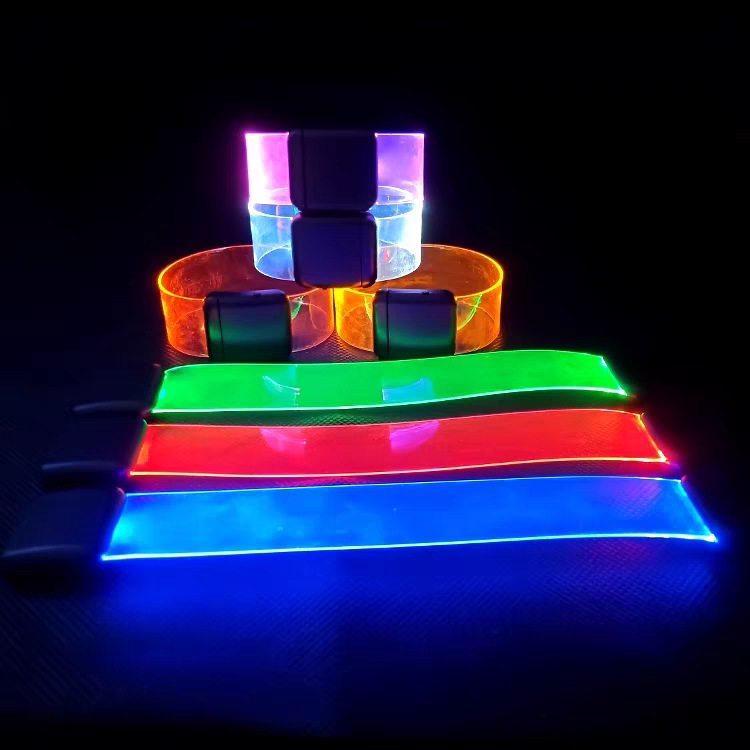 Led Magnetic Luminous Bracelet, Concert Atmosphere Cheering, Flashing Transparent Support Wristband, Customized Laser Logo