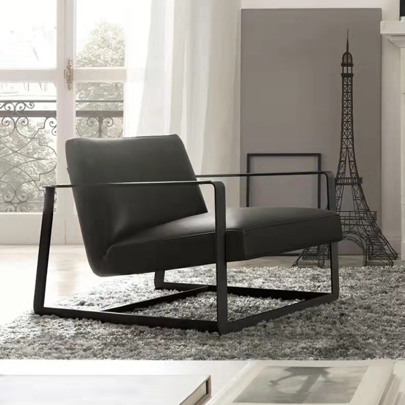 Скандинавский легкий люкс, кожаный стул для переговоров, зона отдыха, балкон, спальня, дизайнерская модель, односпальный диван-стул