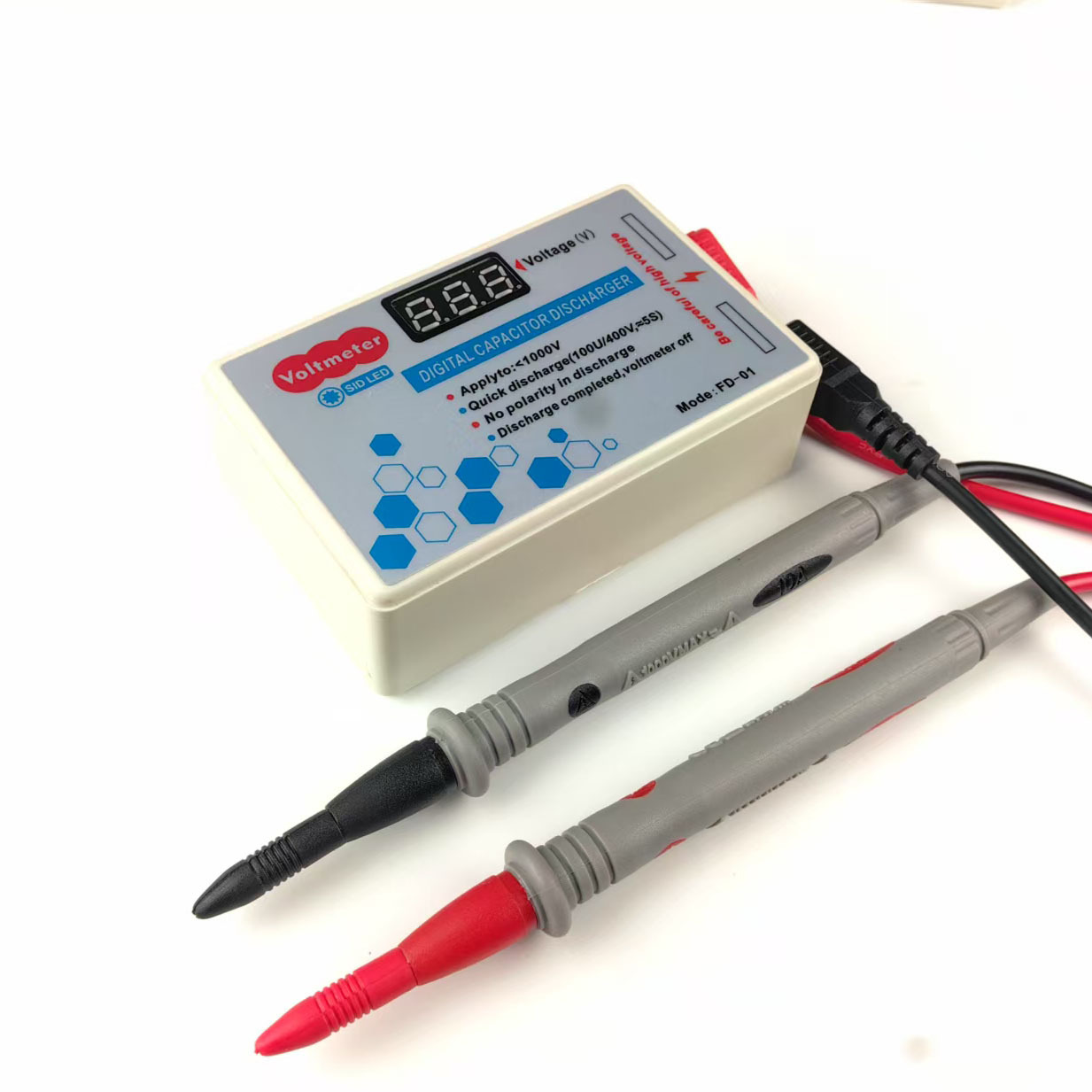 Цифровой дисплей разрядника конденсатора (2) с отображением вольтметра без искры инструмент для разряда