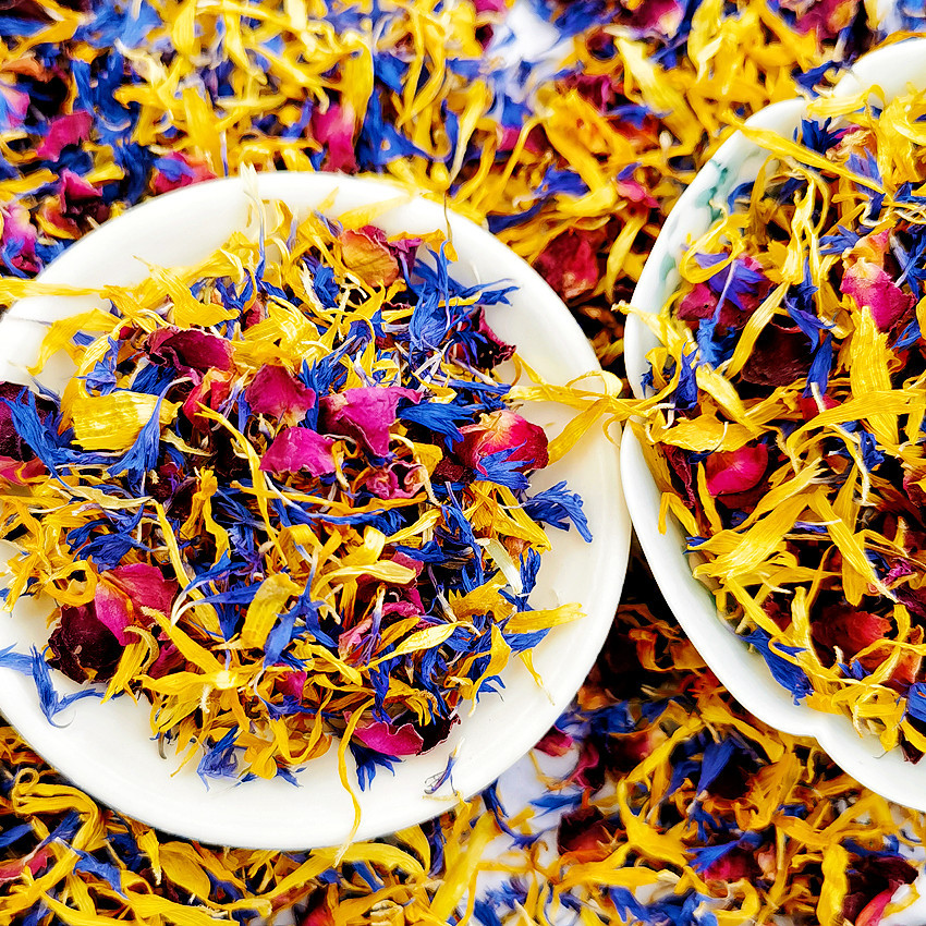 Wholesale Bulk Cornflower Rose Marigold Mixed Petals Mars Petals Cornflower Dried Flowers Decorative Aromatherapy