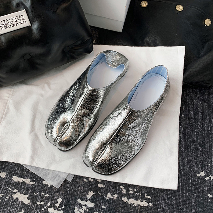 Sheepskin Version ~ British Style Genuine Leather Split-Toe Loafers for Women, Spring Leather Shoes, Pig Trotters, Flats Shoes, One-Leg Small Leather Shoes