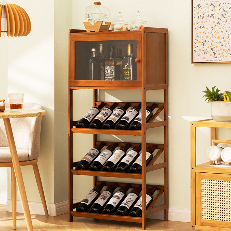 Floor-Standing Wine Rack Living Room Wine Cabinet Ornaments Oblique Multi-Layer Household Wine Cabinet Rack Storage Rack Simple Wine Rack