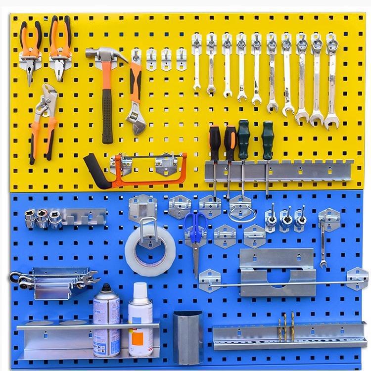 Настенная панель для инструментов, квадратная перфорированная панель, стеллаж для хранения, крючок, настенная подставка для оборудования