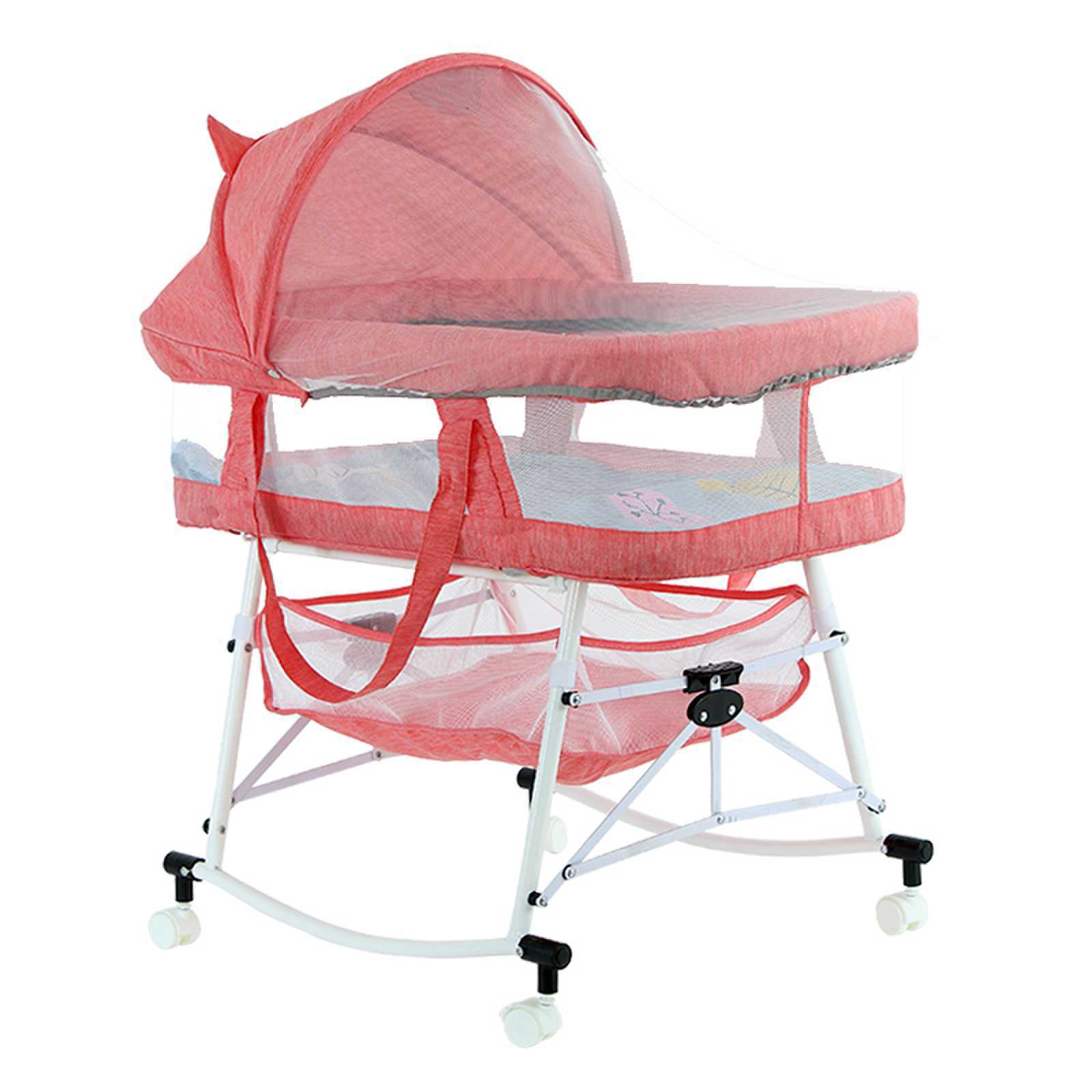 Baby Crib, Baby Cradle Bed, Foldable Multi-Functional Stroller, Newborn Children's Bed, Removable and Portable