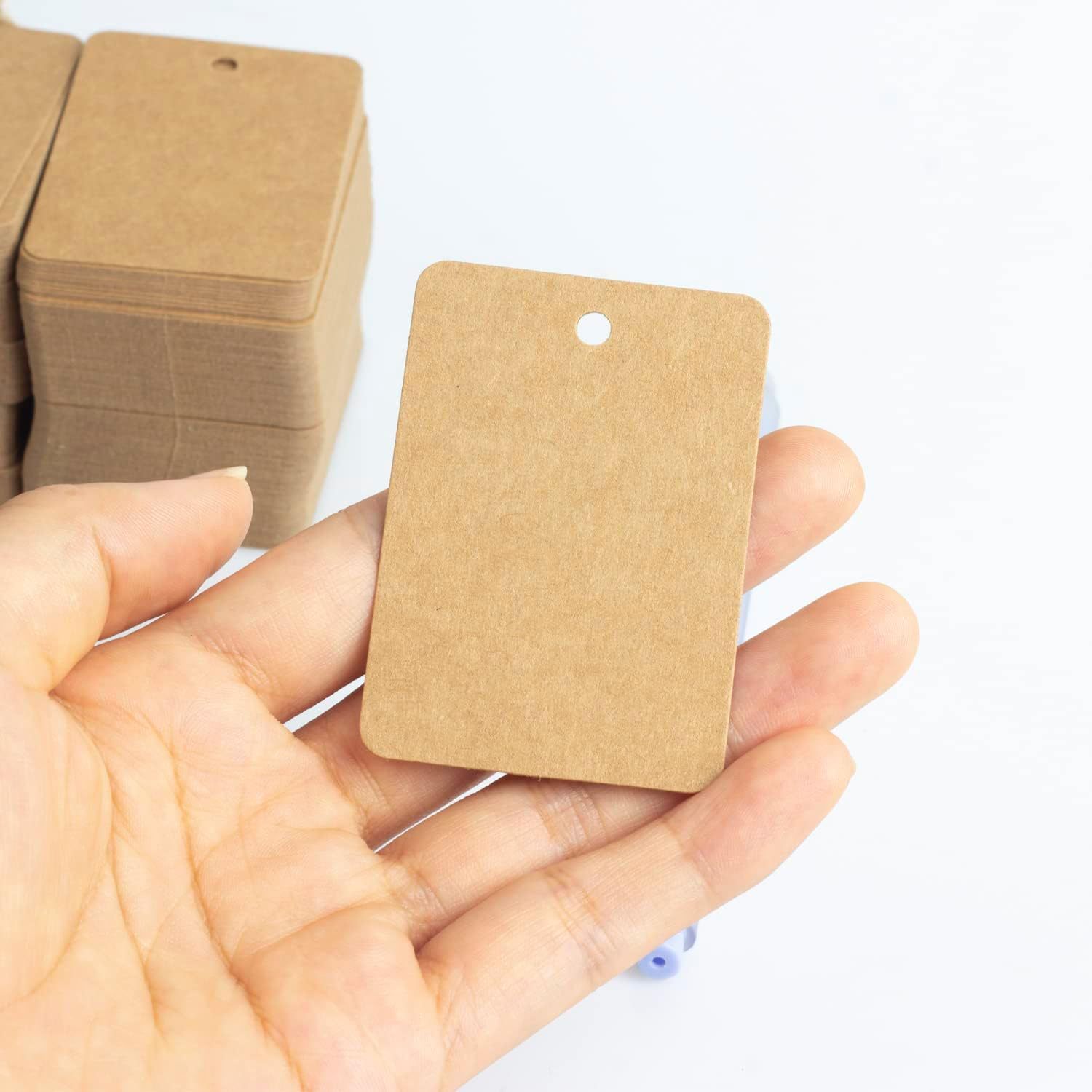 Kraft Paper Rectangular Blank Tag Hemp Rope Halloween Christmas Thanksgiving Bookmark Handmade Snack Tags