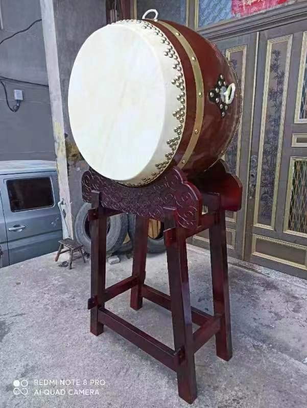 Large authentic cowhide drum temple vertical drum temple wind thunder drum imitation Taiwan drum curtain drum folk musical instruments