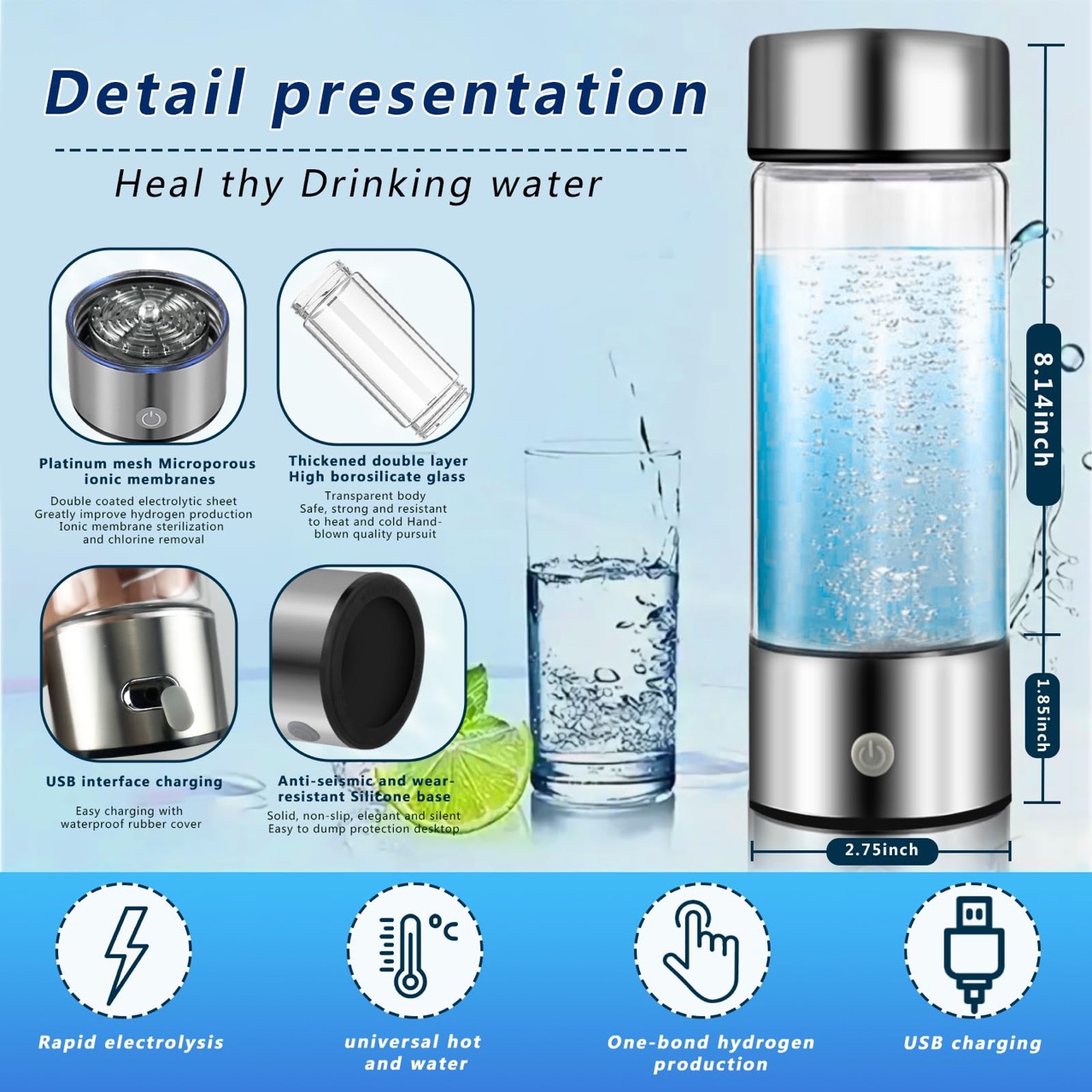 Will sell gift water cup hydrogen rich water cup water cup factory wholesale